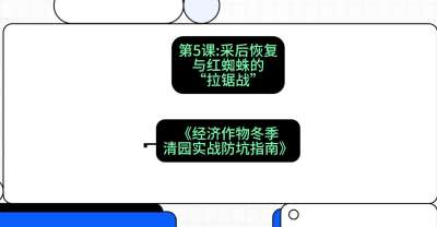 第5节：【柑橘清园】采后恢复与红蜘蛛的&ldquo;拉锯战&rdquo;，课程：《经济作物冬季清园&middot;实战防坑指南》#识农AI